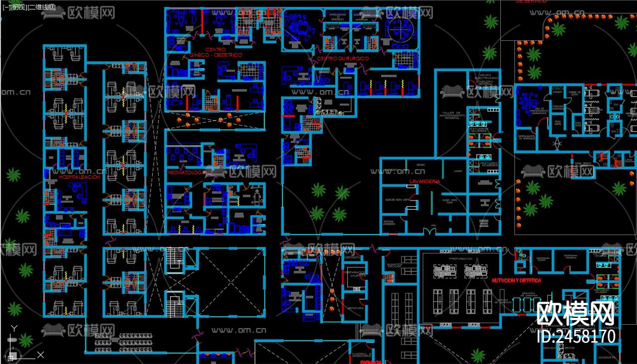 医院cad施工图下载（渲染图1）