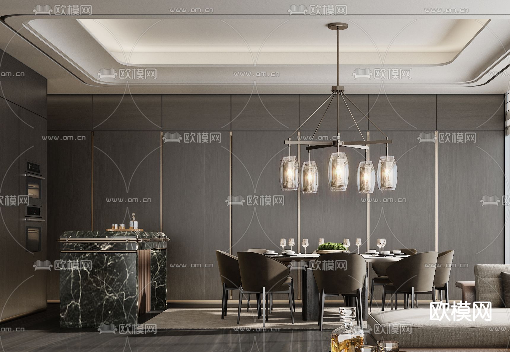 米洛提Minotti 家具 客餐厅3d模型下载_ID12283532_3dmax免费模型-欧模网