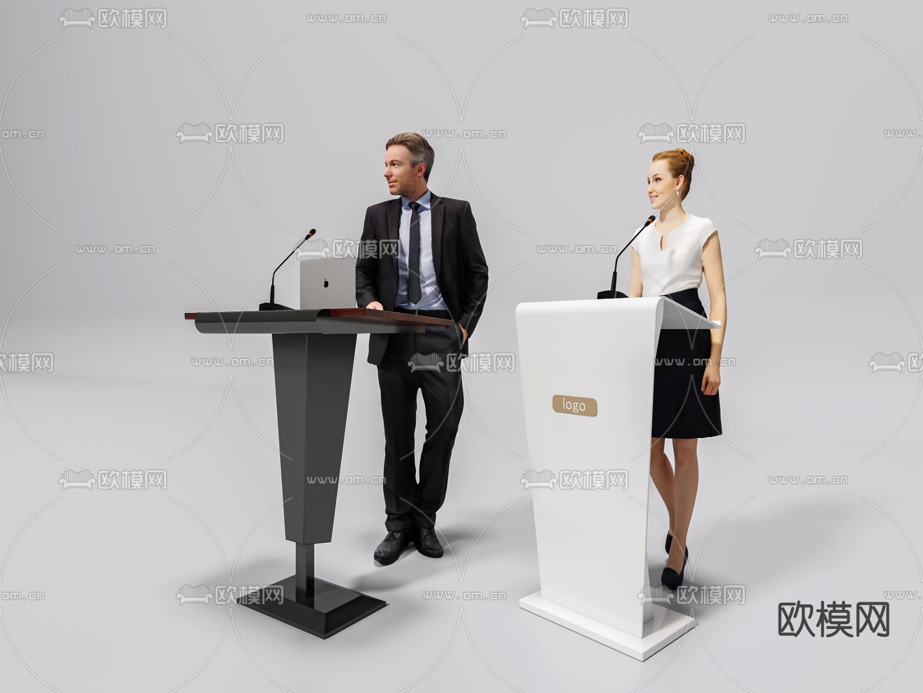 现代演讲台su模型下载（渲染图1）