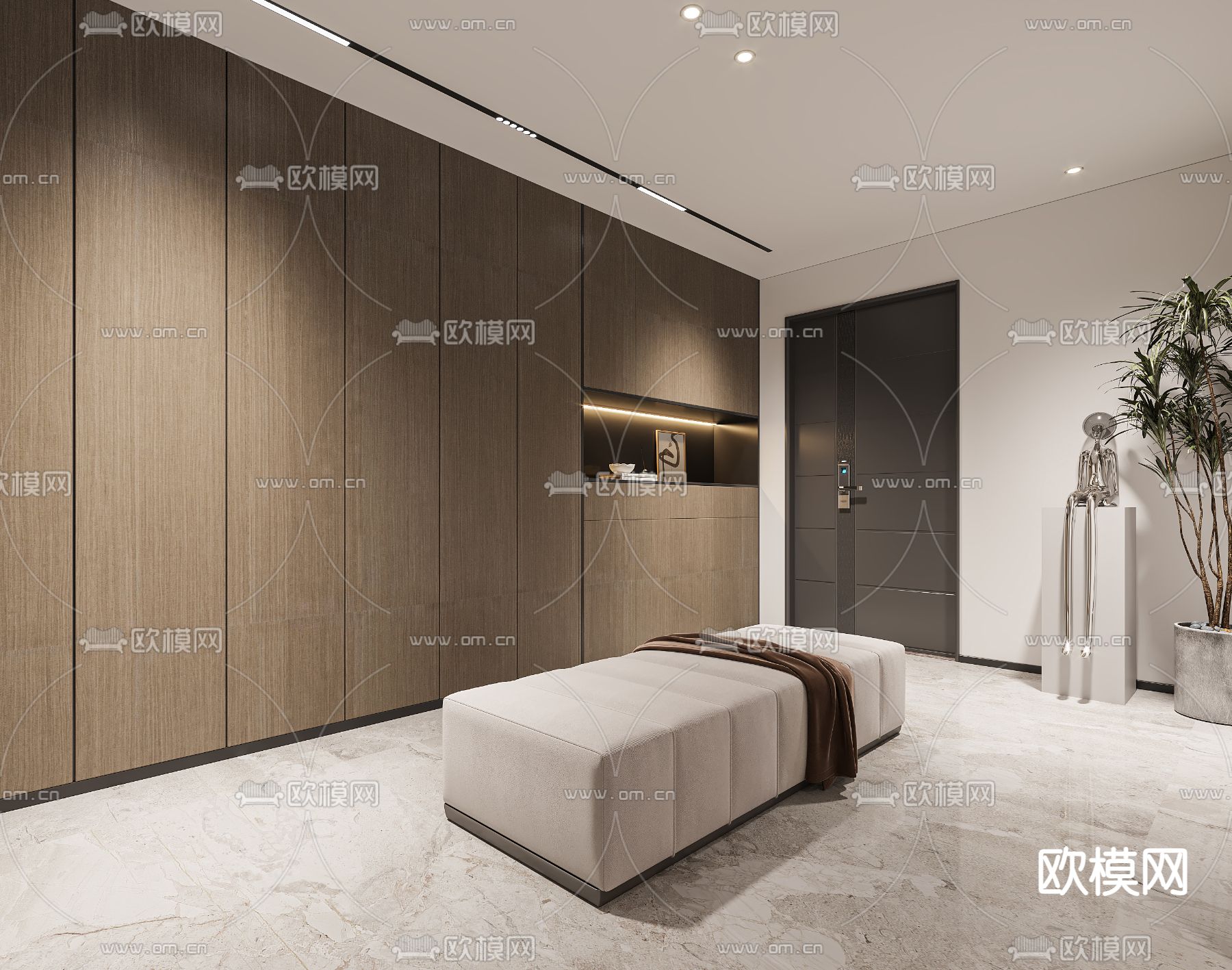 现代影音室 视听室3d模型下载（渲染图3）