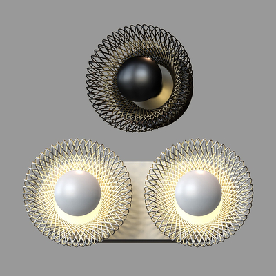 工业风铁艺壁灯su模型