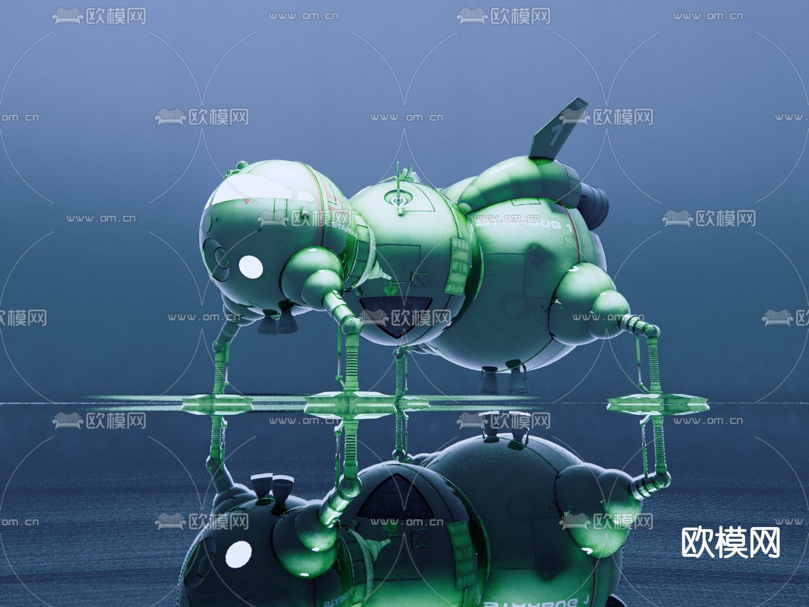 航空航天 登陆飞船su模型下载（渲染图1）