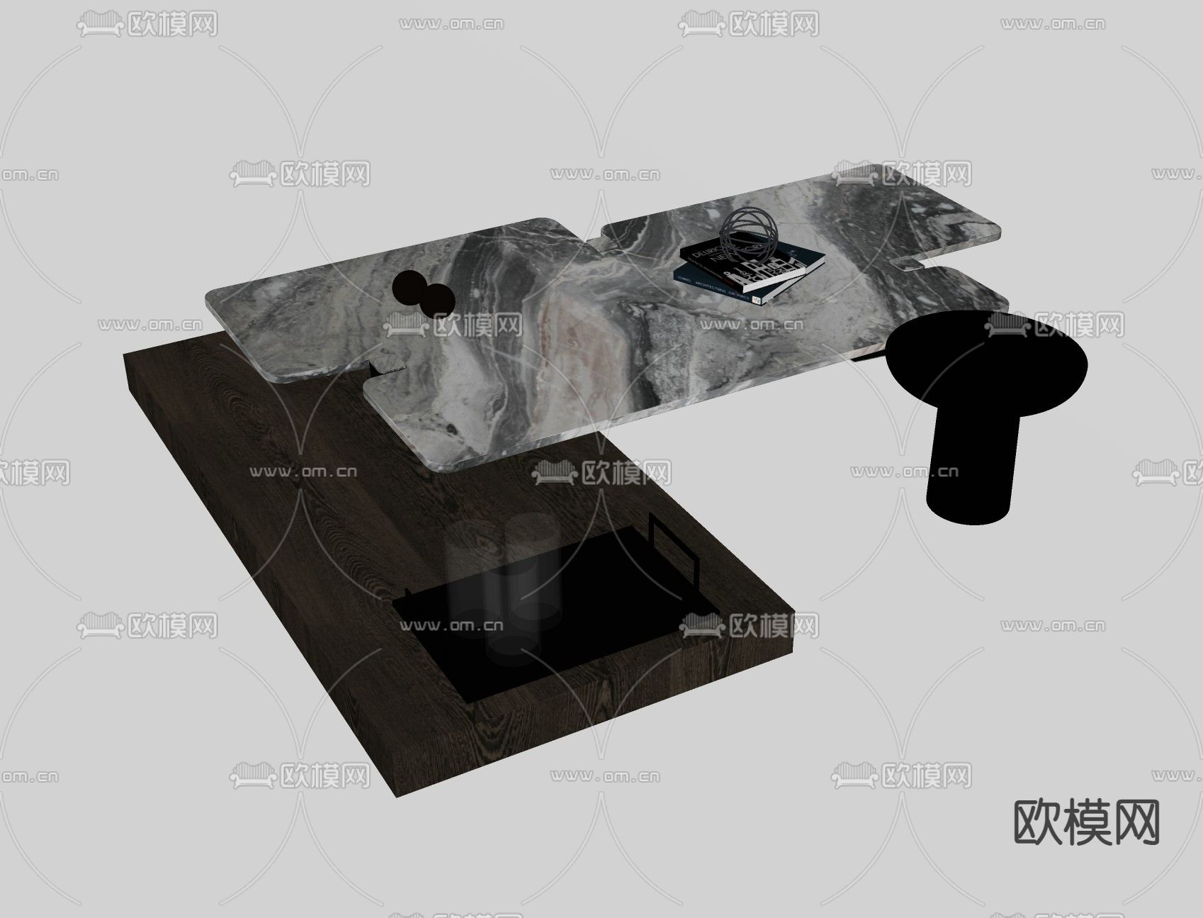 北欧茶几su模型下载（渲染图2）
