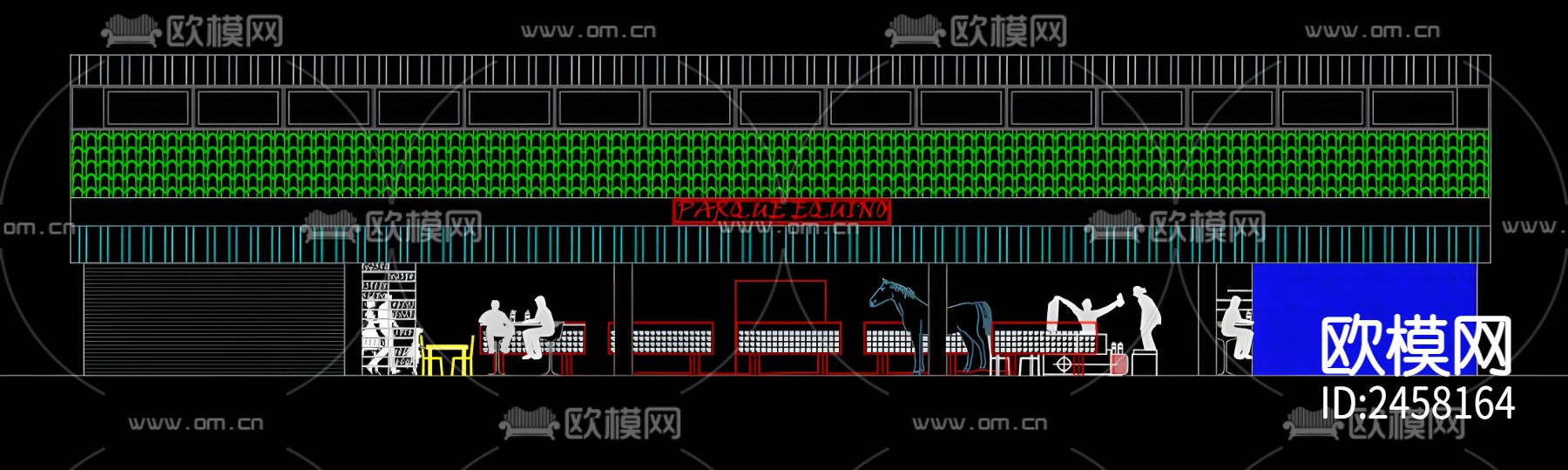 马场cad图库下载（渲染图2）