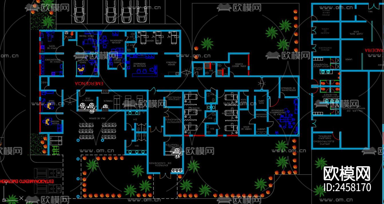 医院cad施工图下载（渲染图8）