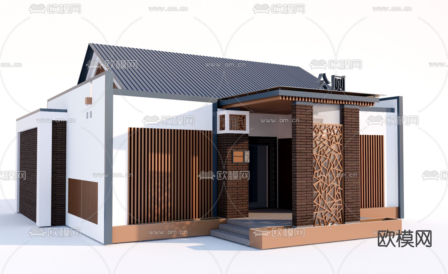 新中式公共卫生间建筑su模型