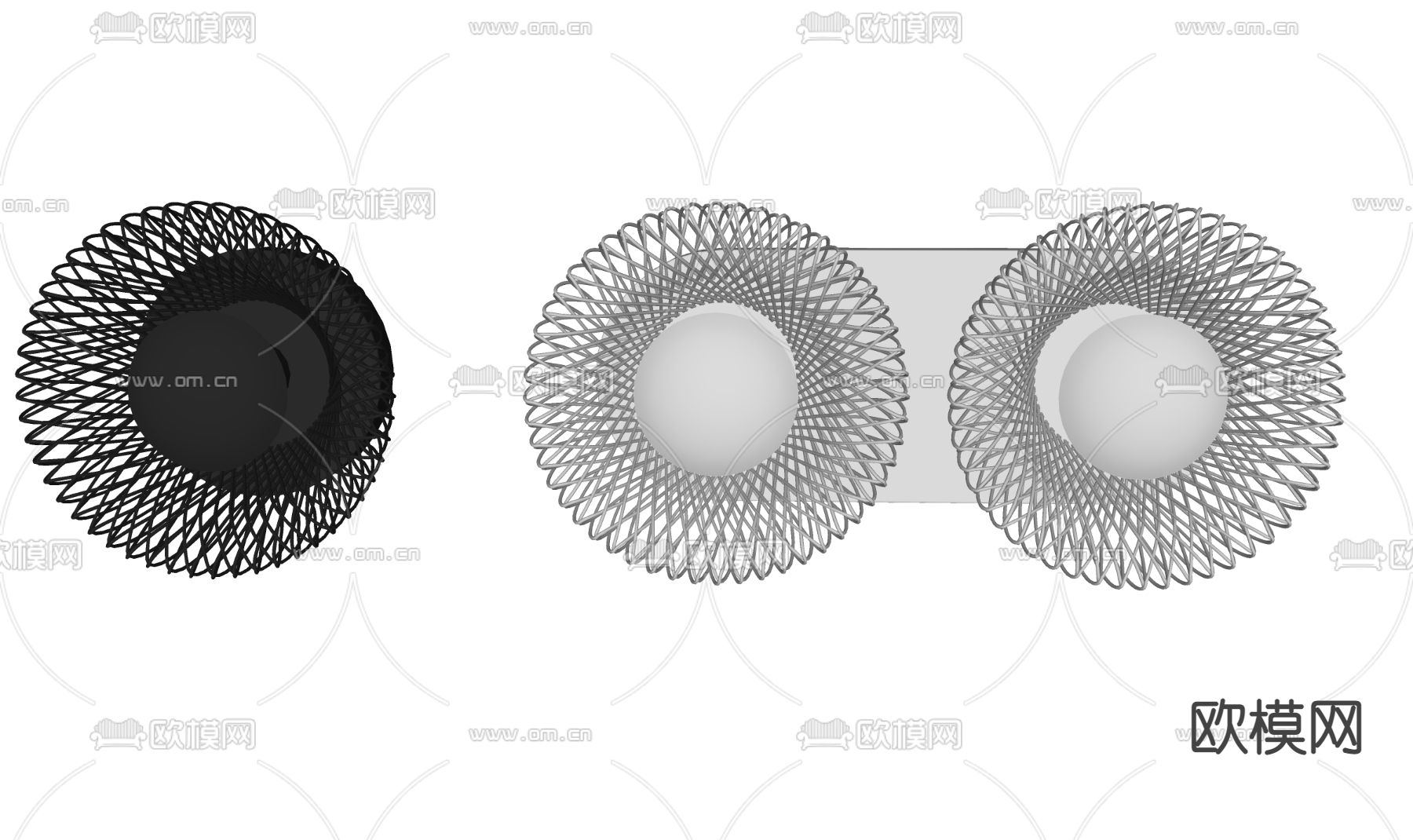 工业风铁艺壁灯su模型
