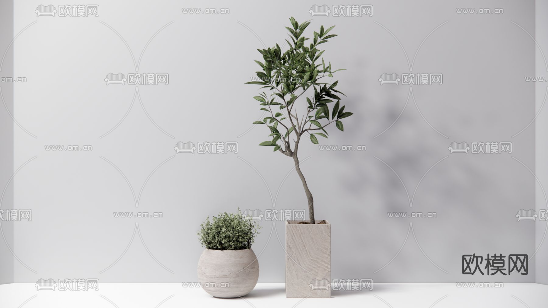 绿植 花盆 盆栽su模型下载（渲染图1）