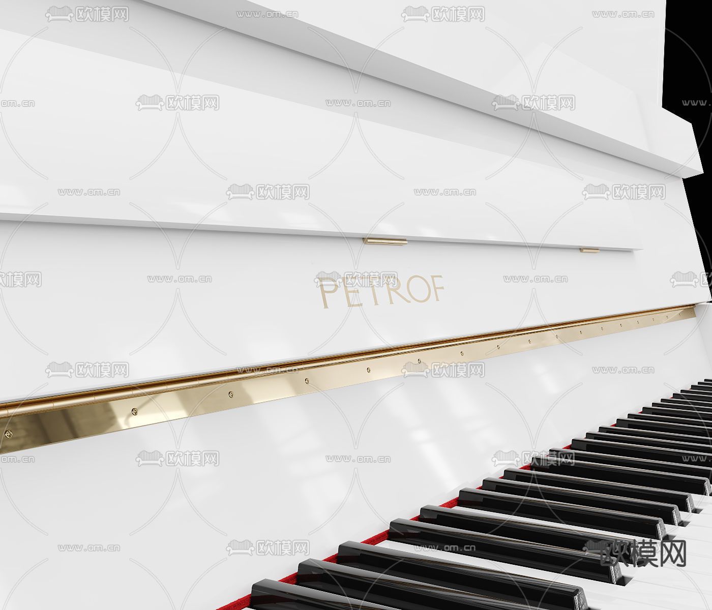 现代电子钢琴3d模型下载（渲染图5）