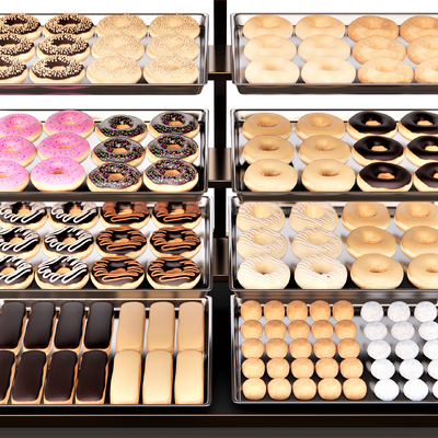  现代蛋糕 面包 食物su模型 