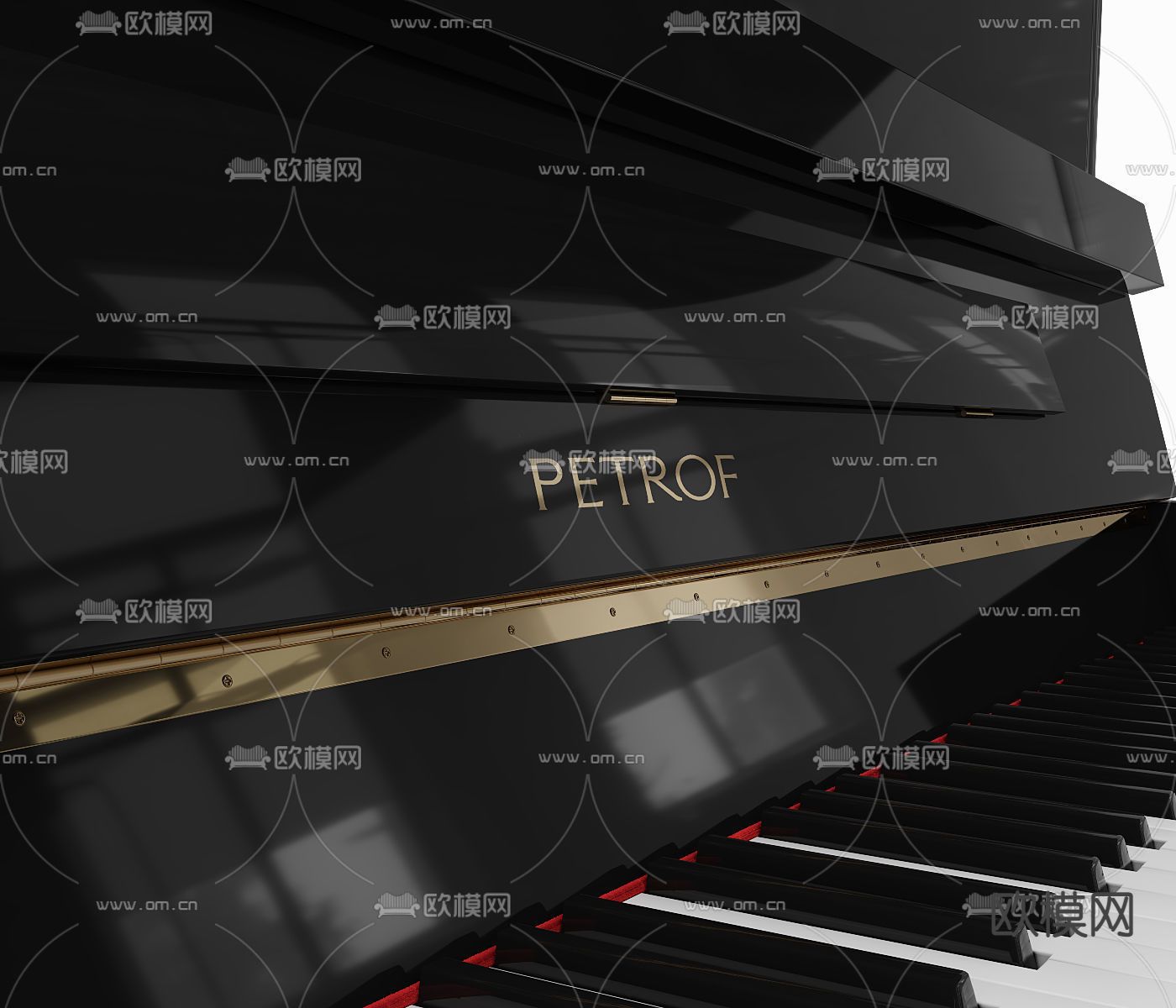 现代电子钢琴3d模型下载（渲染图4）