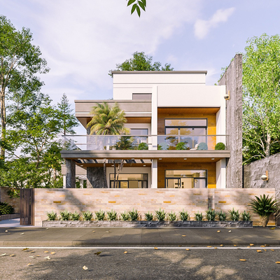 现代独栋别墅su模型