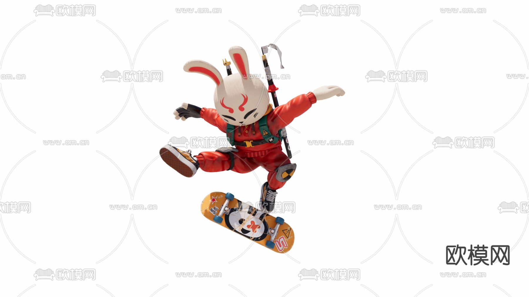 潮玩 兔子手办su模型下载（渲染图1）
