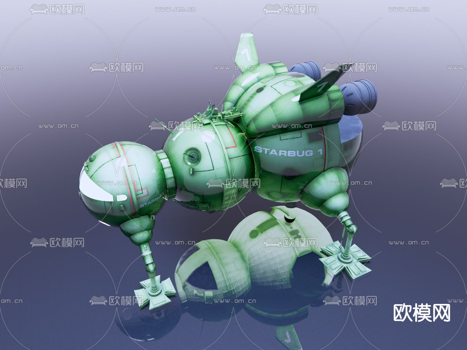 航空航天 登陆飞船su模型下载（渲染图3）