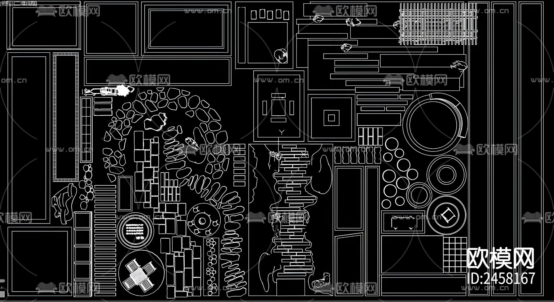 乡村道路铺装cad图库下载（渲染图4）