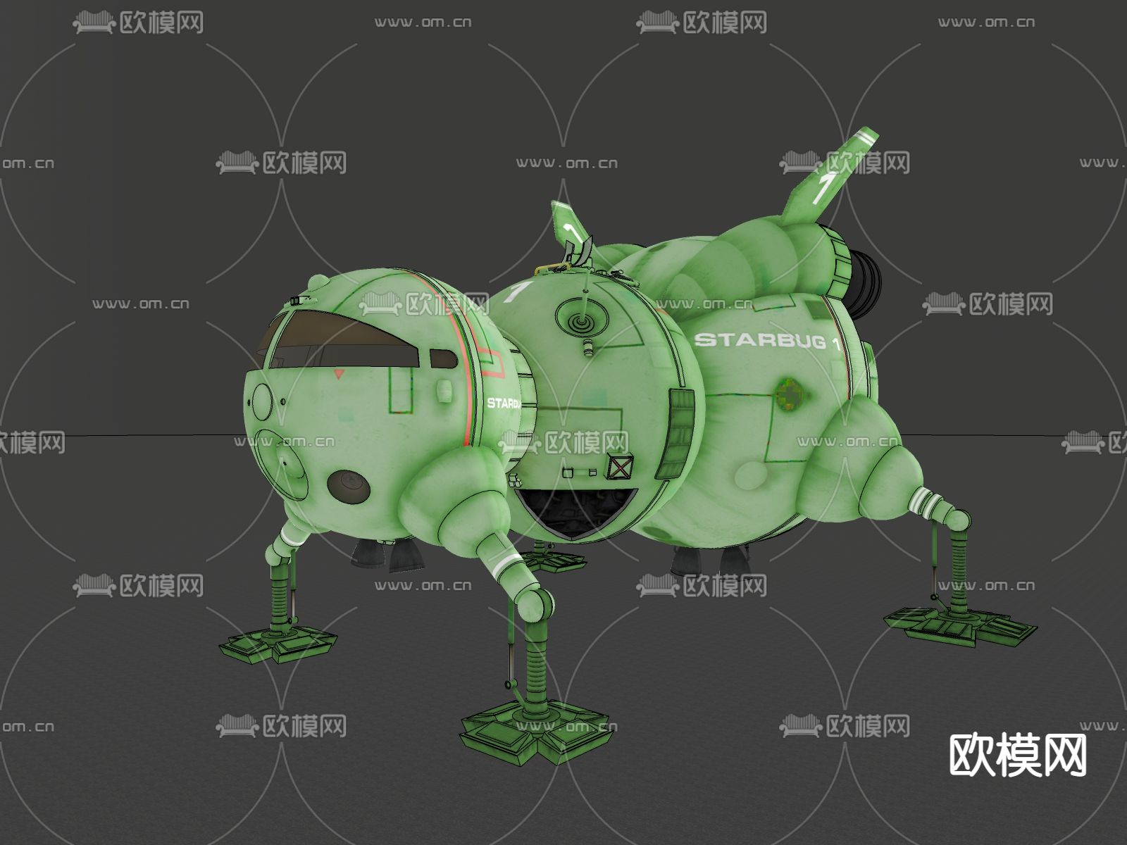 航空航天 登陆飞船su模型下载（渲染图4）
