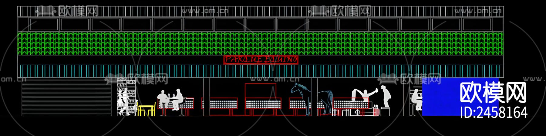 马场cad图库下载（渲染图3）