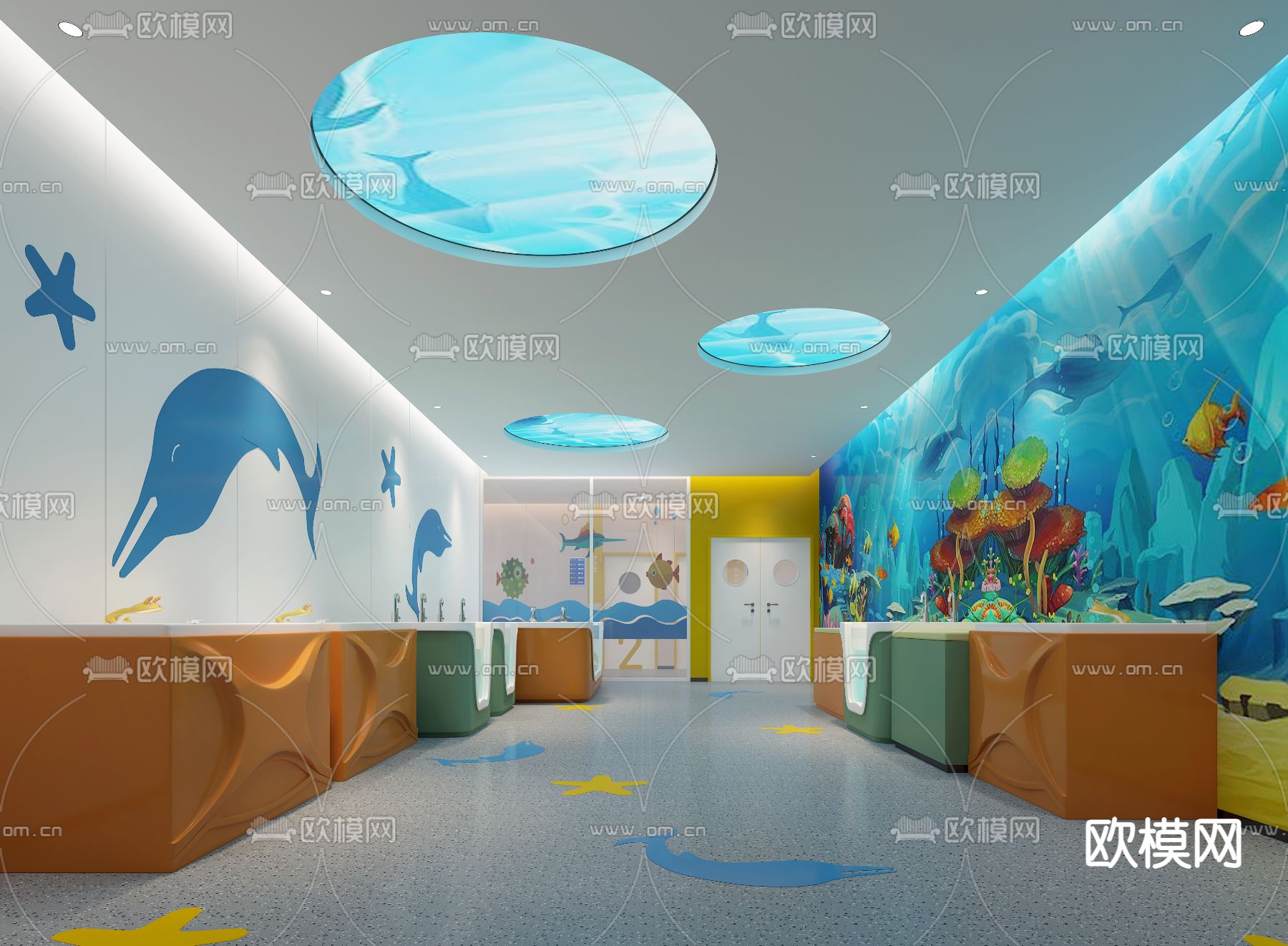 婴幼儿泳室 游泳室3d模型下载