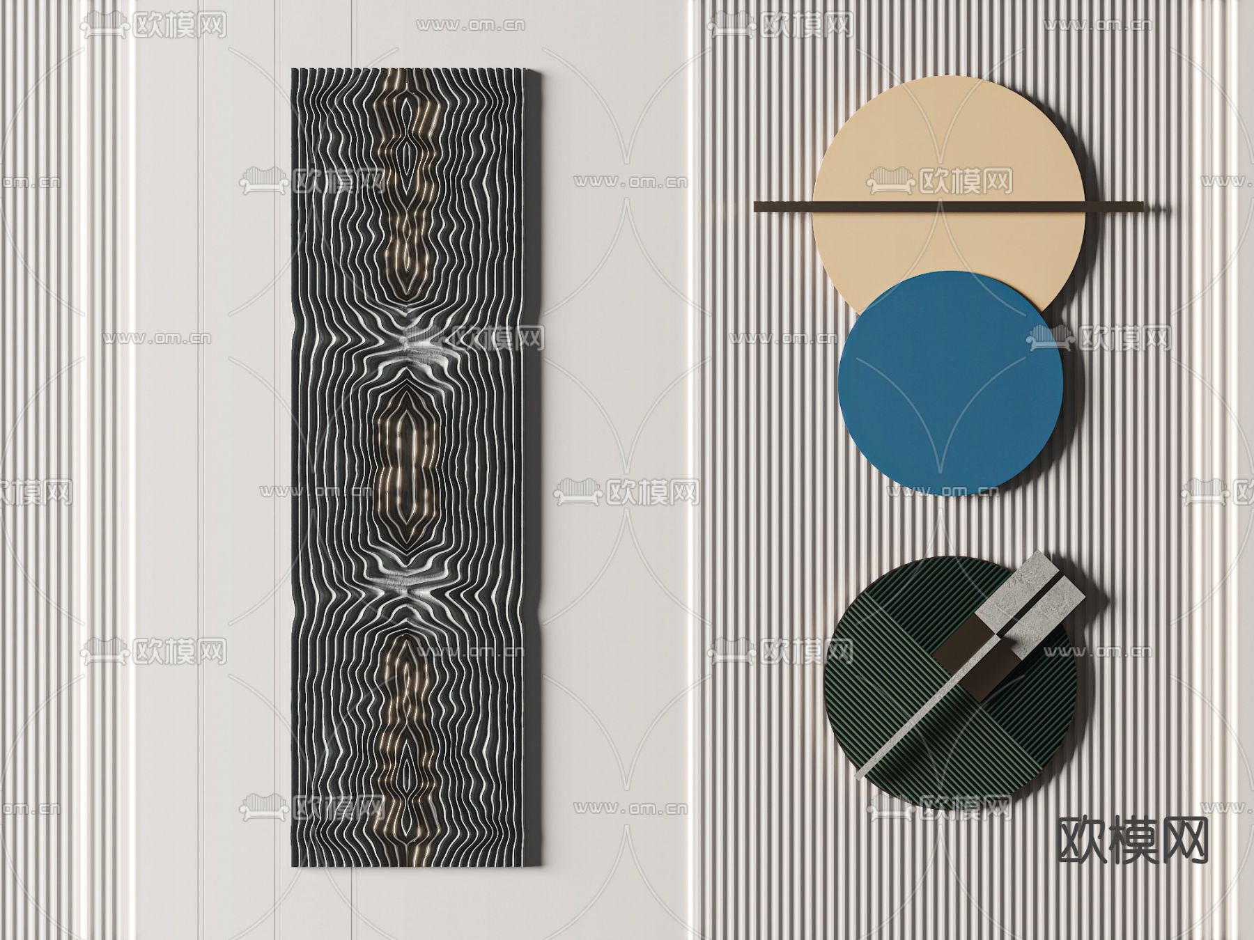 墙饰雕塑 挂件3d模型下载