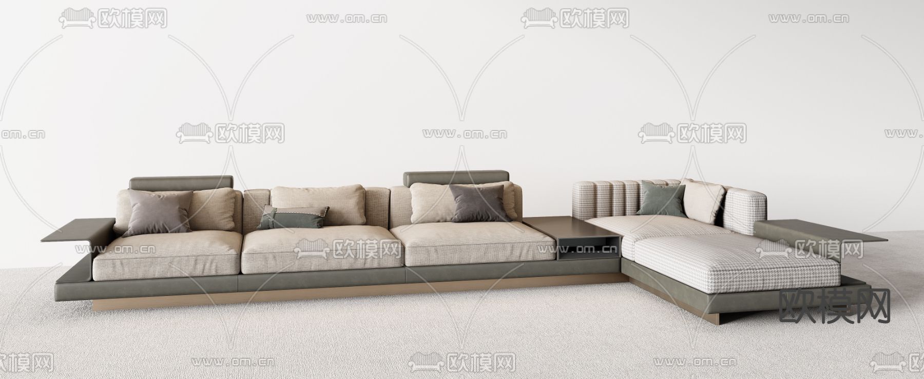 米洛提Minotti 转角沙发3d模型下载（渲染图2）