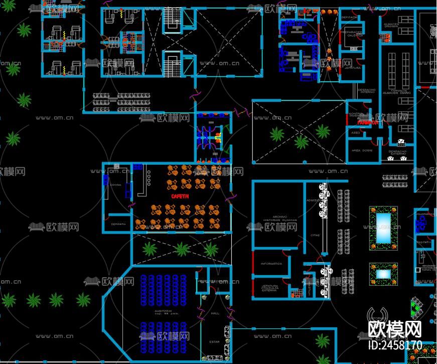 医院cad施工图下载（渲染图5）