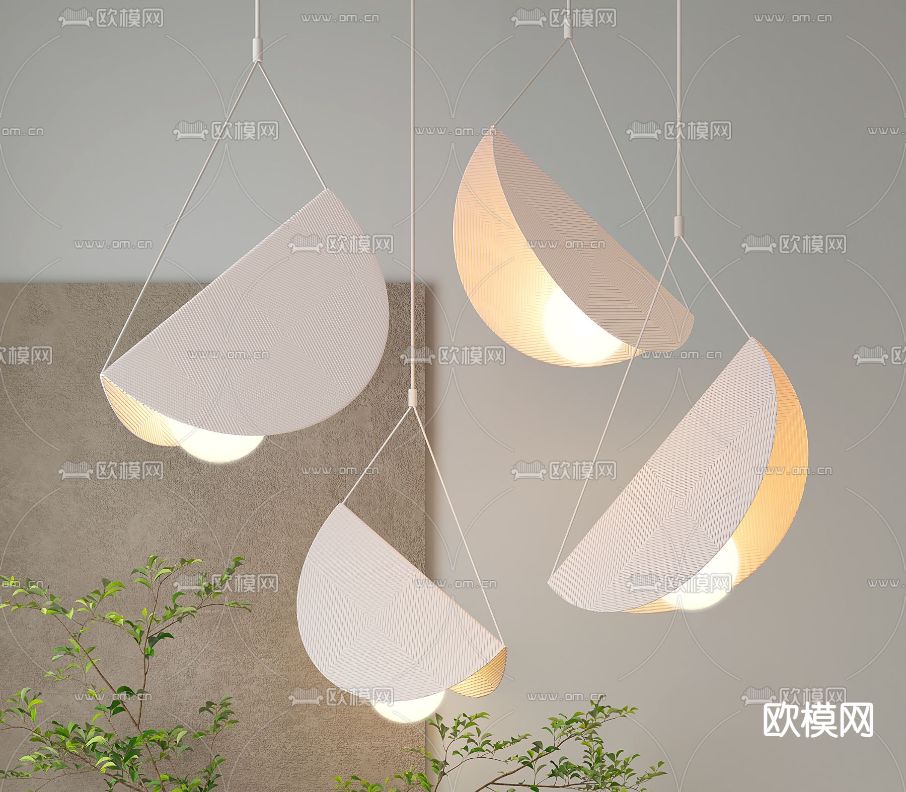 薄纱吊灯3d模型下载_ID12283986_3dmax免费模型-欧模网