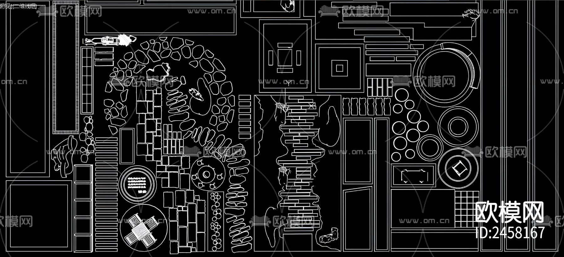 乡村道路铺装cad图库下载（渲染图1）