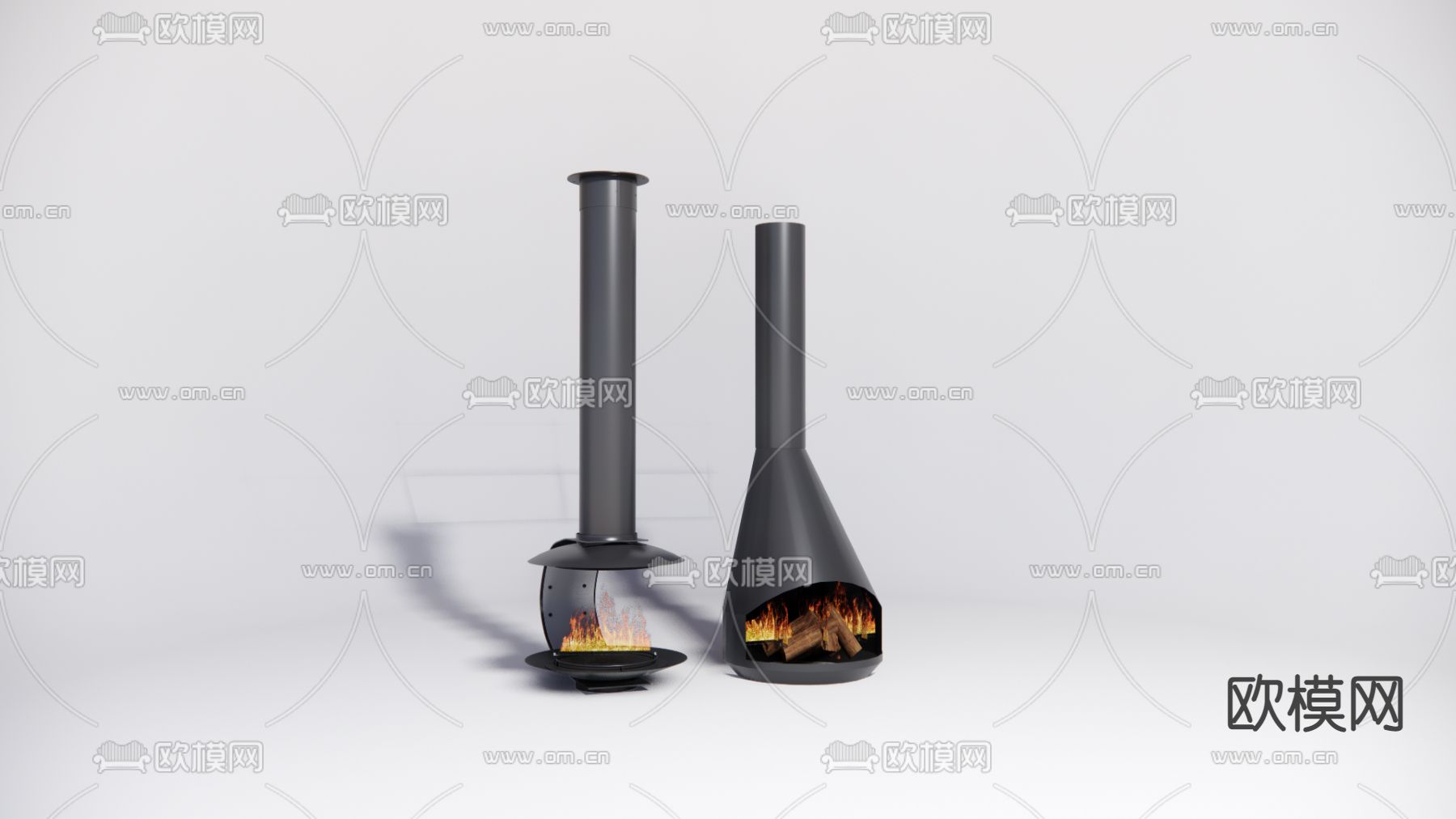 现代壁炉 烤火炉su模型下载（渲染图2）