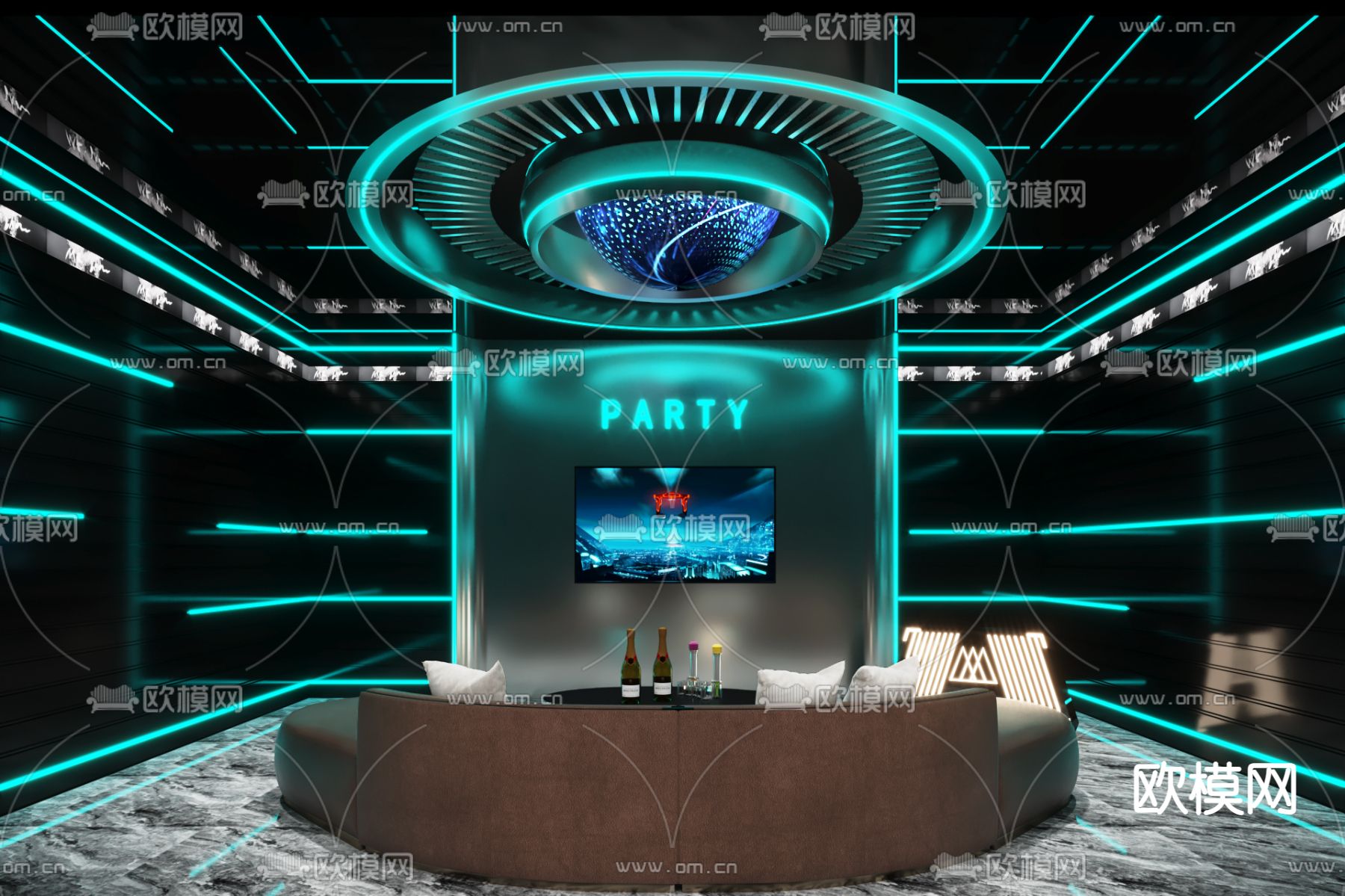 现代KTV包房3d模型下载