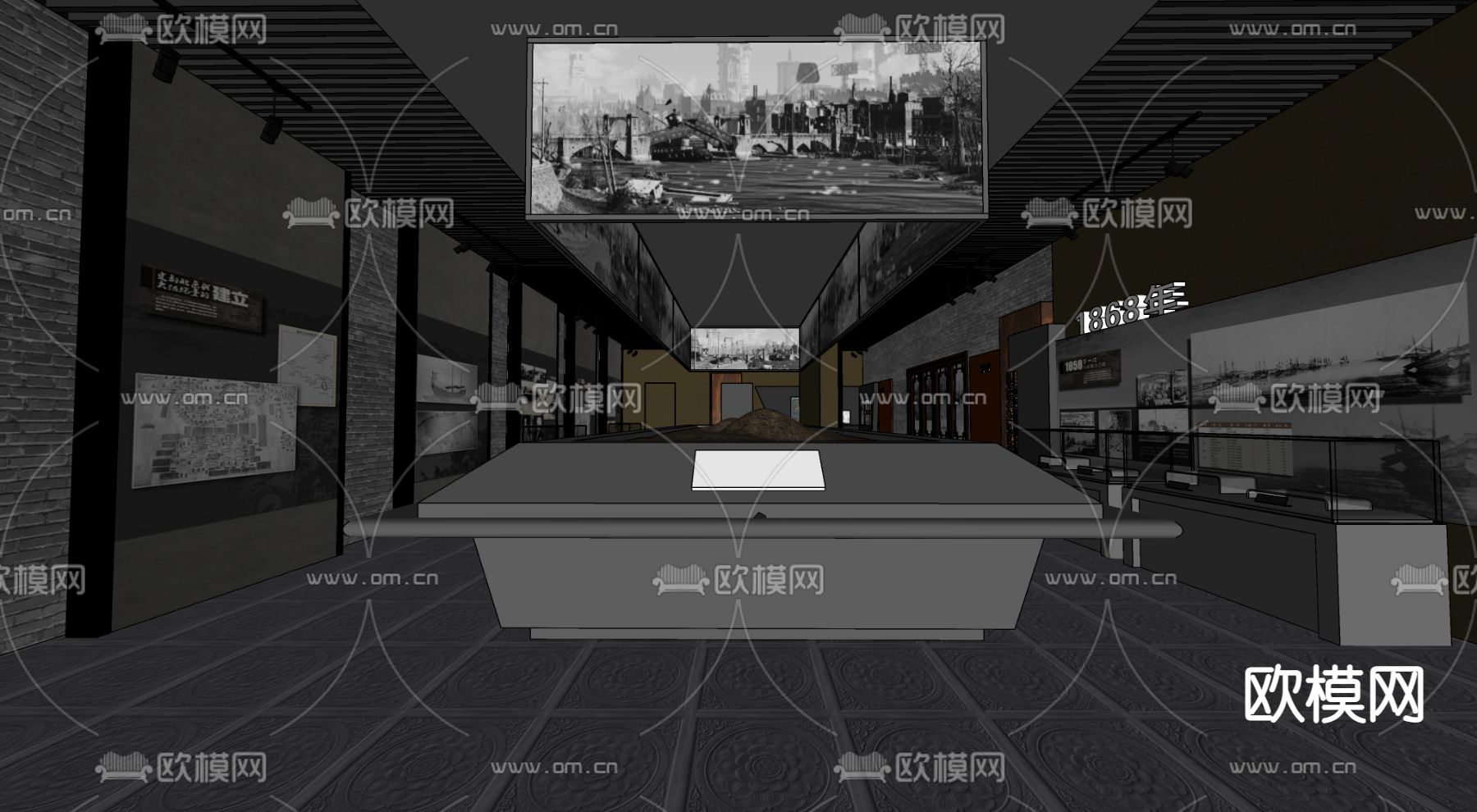 现代博物馆su模型下载（渲染图2）