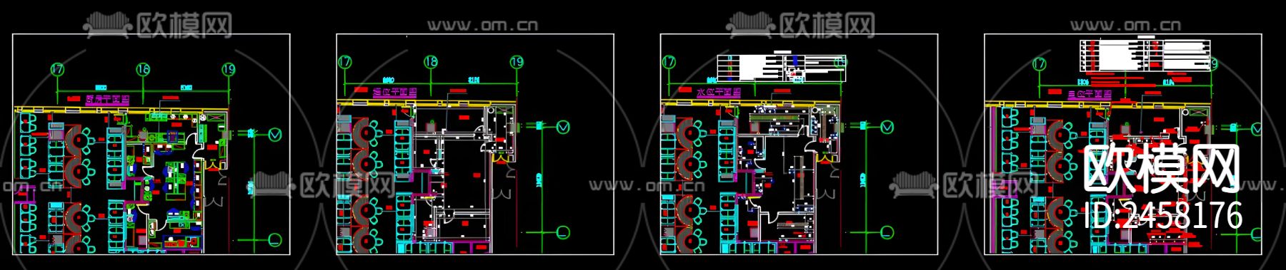 厨房水电CAD施工图下载（渲染图1）