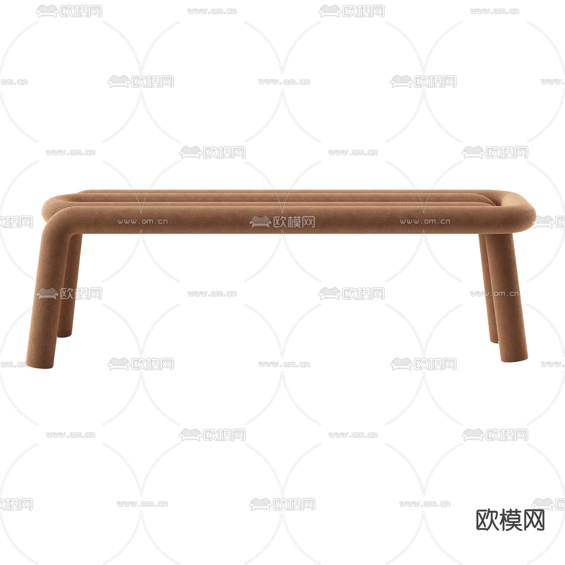 现代简约布艺长凳免费3d模型下载