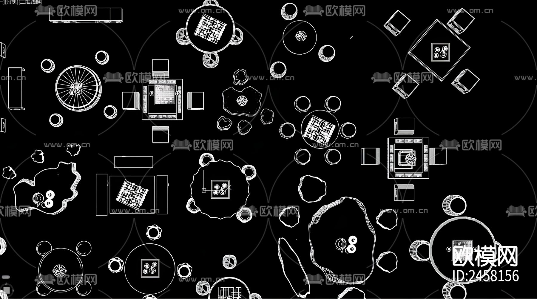 新中式石座椅CAD图库下载（渲染图4）