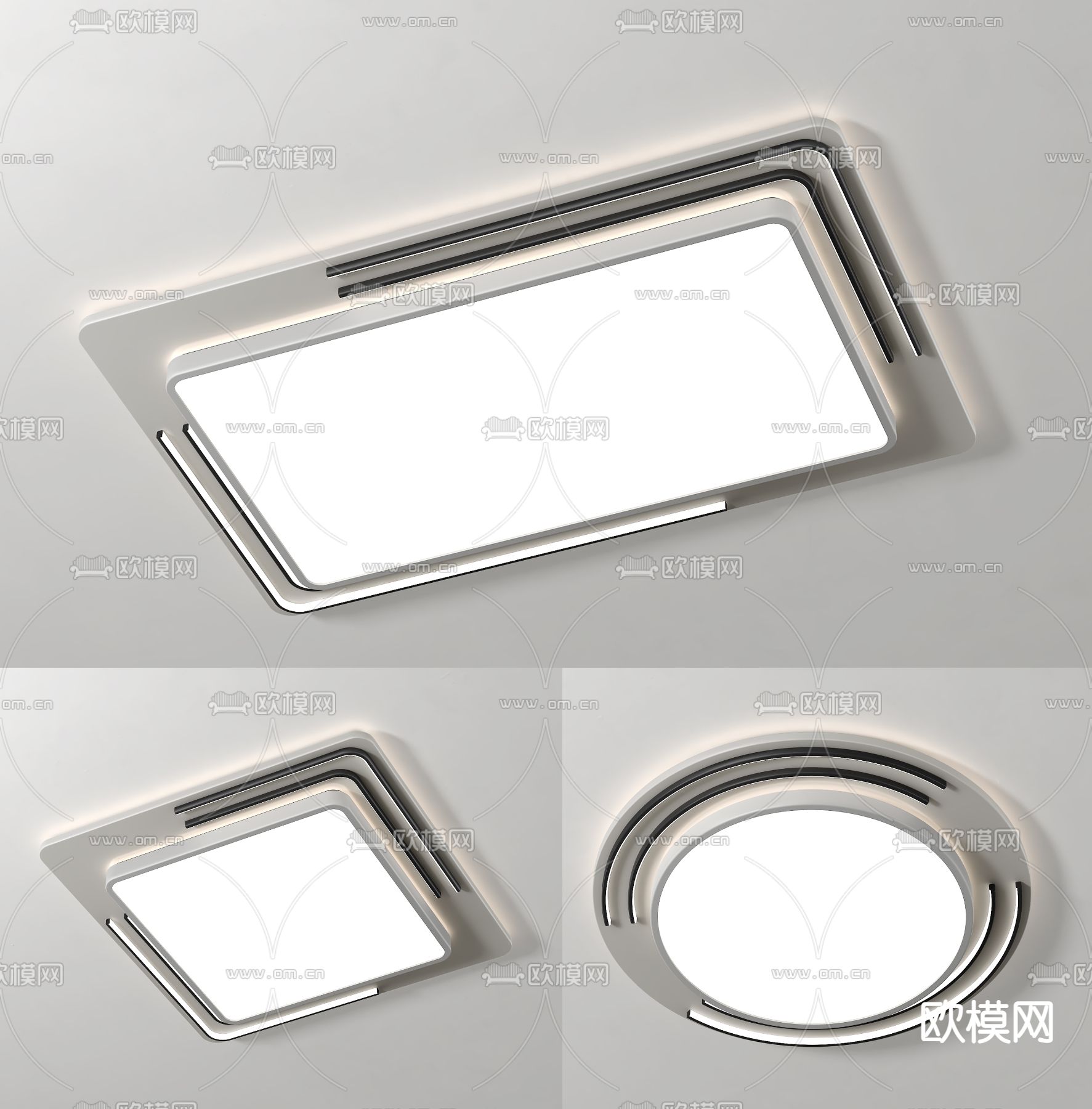 现代吸顶灯su模型