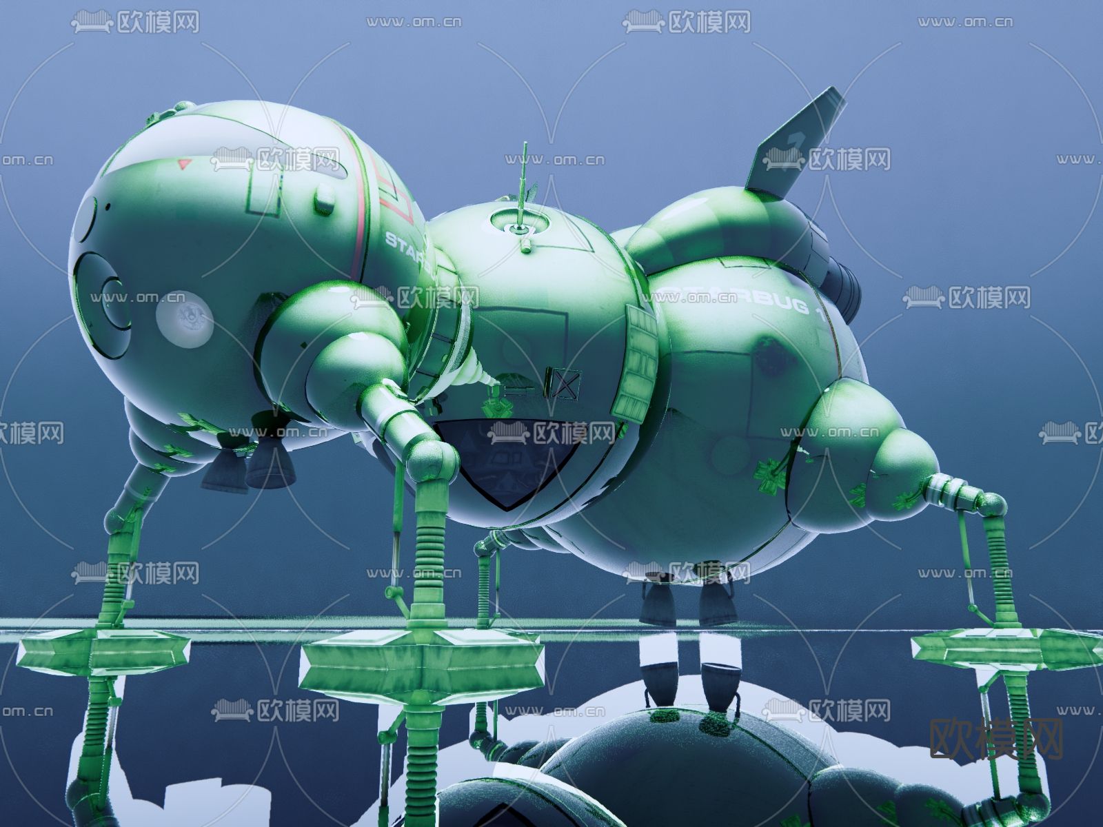 航空航天 登陆飞船su模型下载（渲染图2）