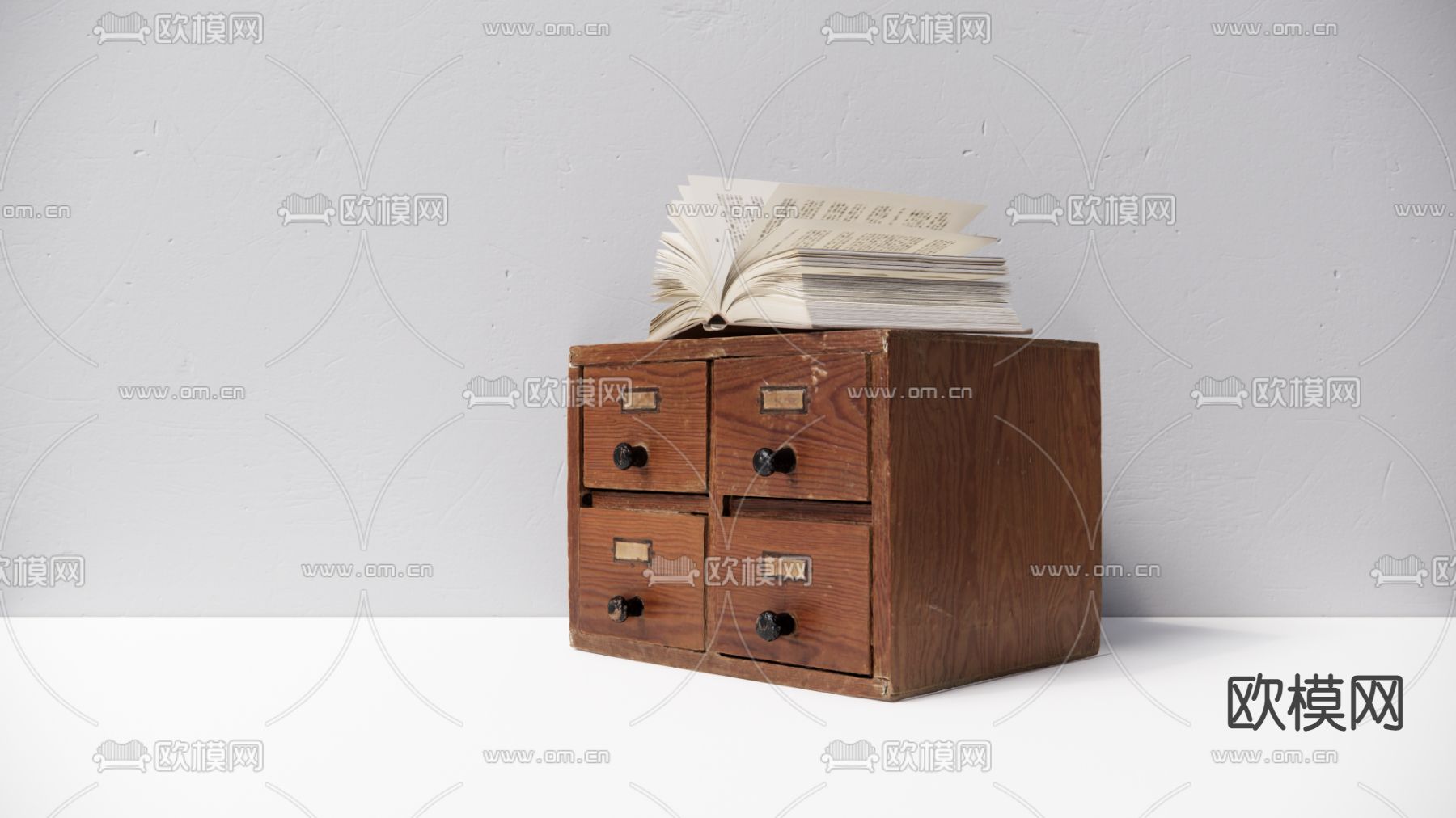 中式边柜 斗柜su模型下载（渲染图1）