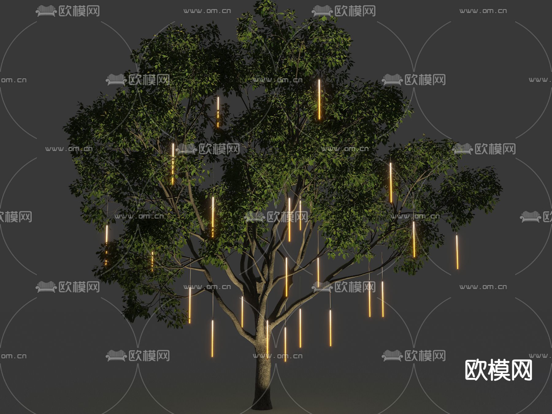 流星雨景观树 树木 大树su模型