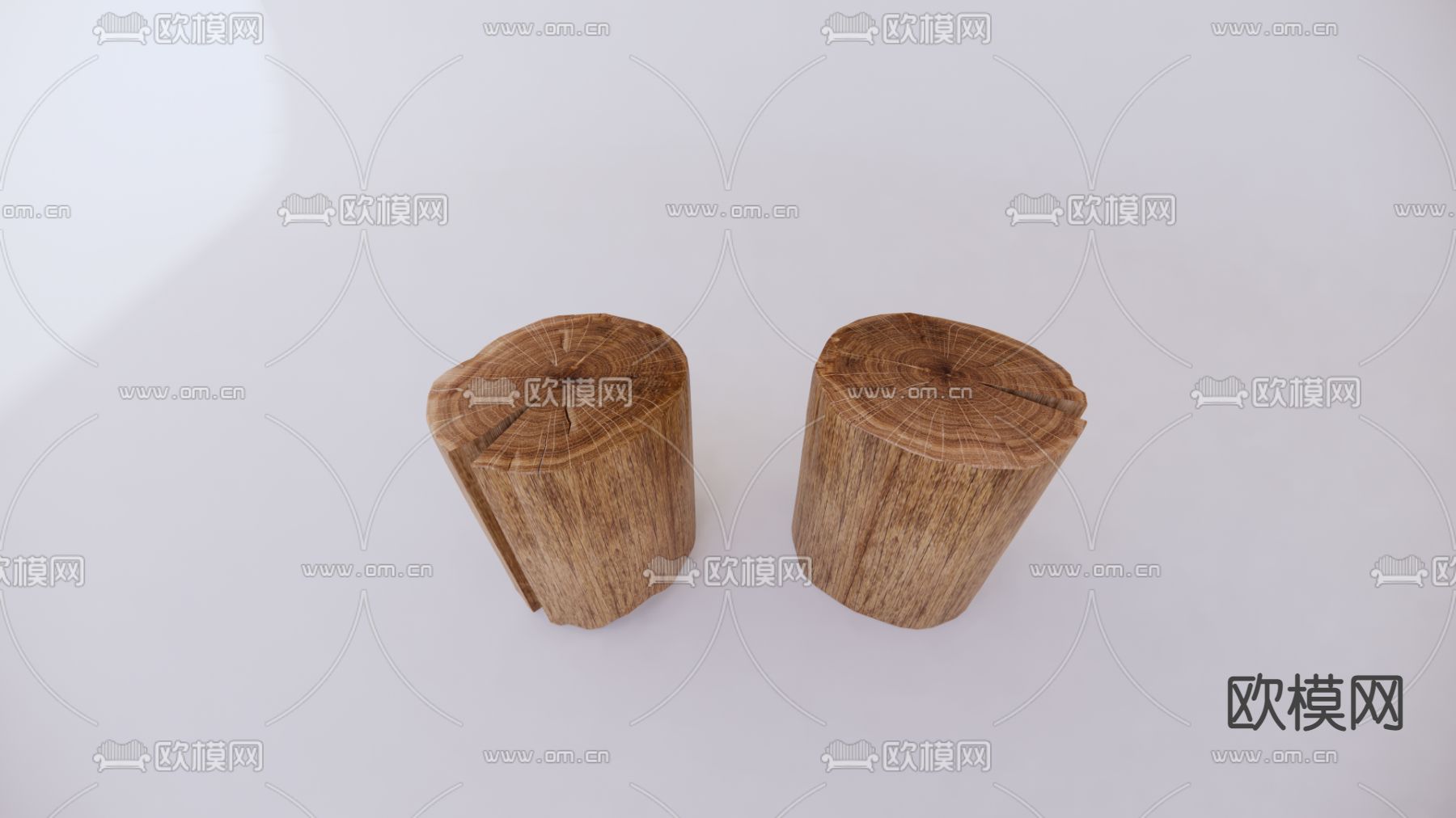 实木边几 圆几su模型