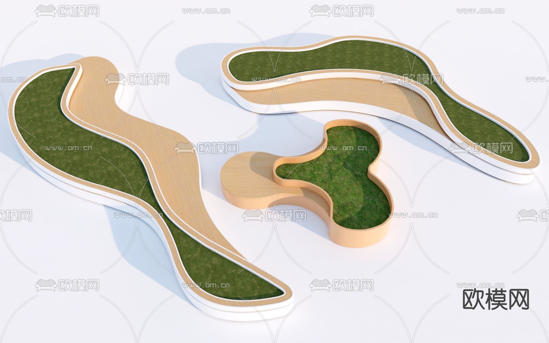 现代景观树池 景观座椅su模型下载（渲染图1）