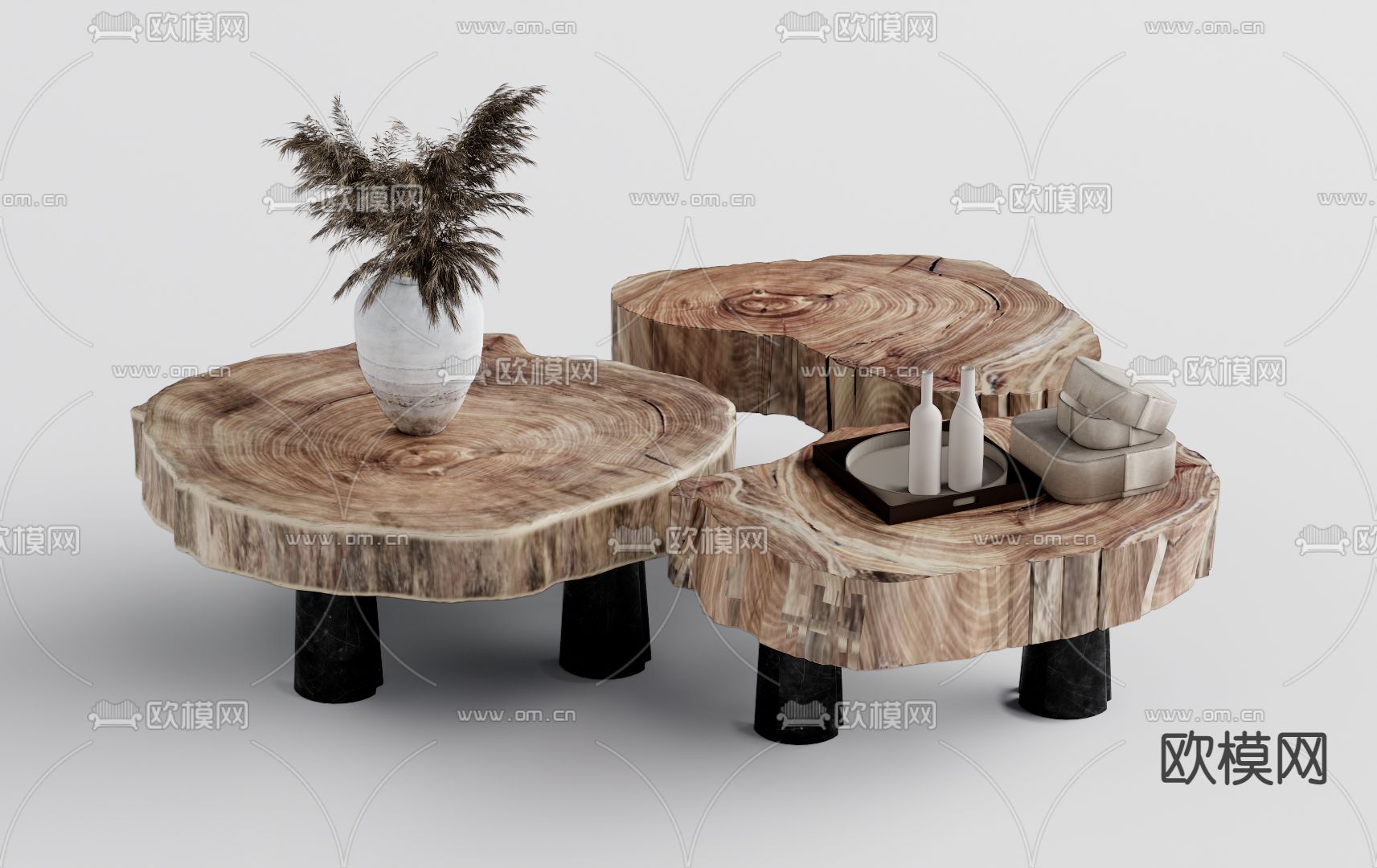 自然风风茶几su模型下载（渲染图1）