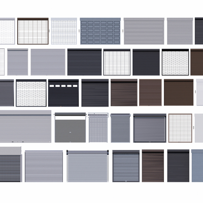 卷闸门 铁闸门车库大门su模型
