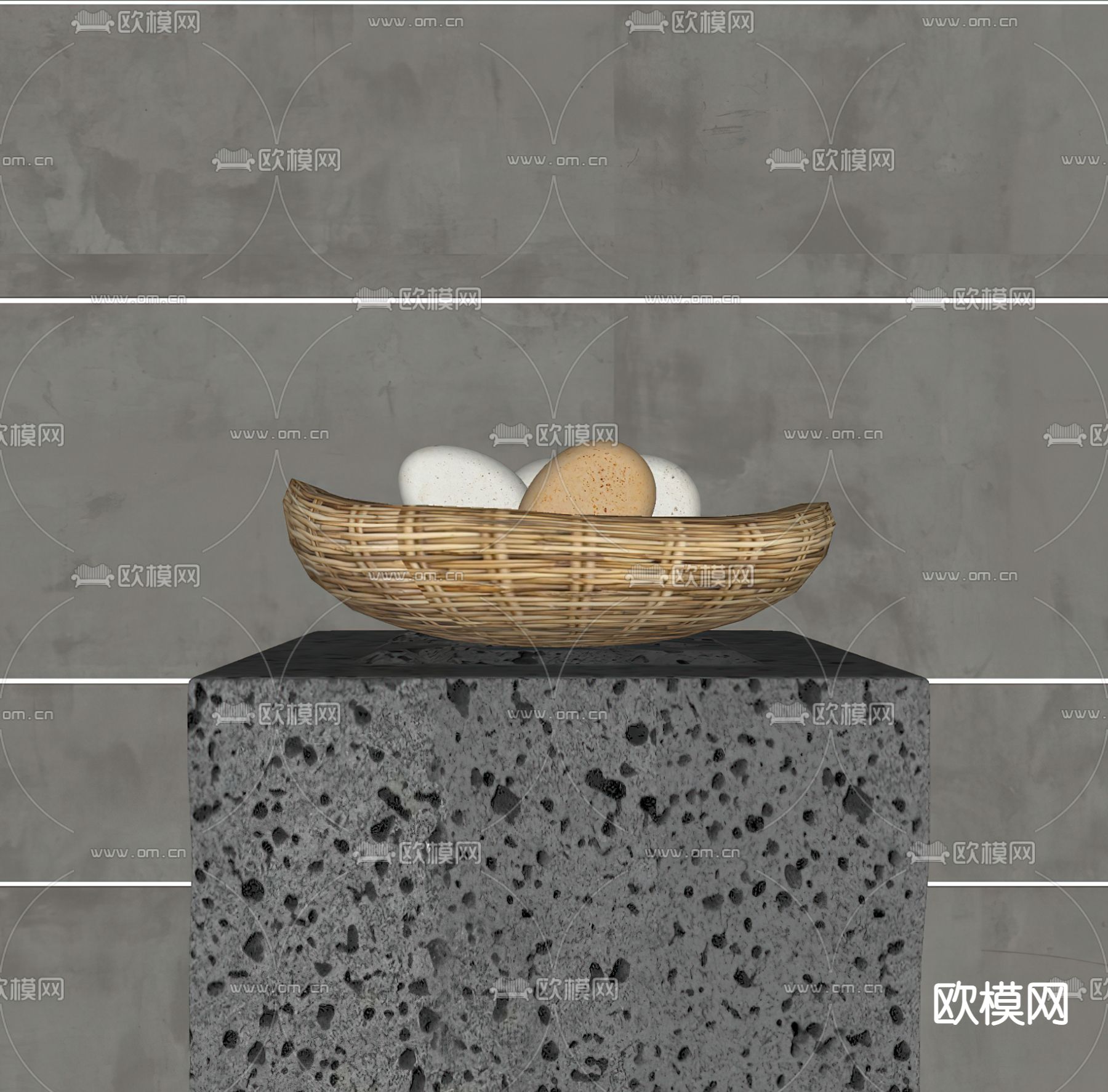 现代鸡蛋 鸡窝su模型下载（渲染图2）