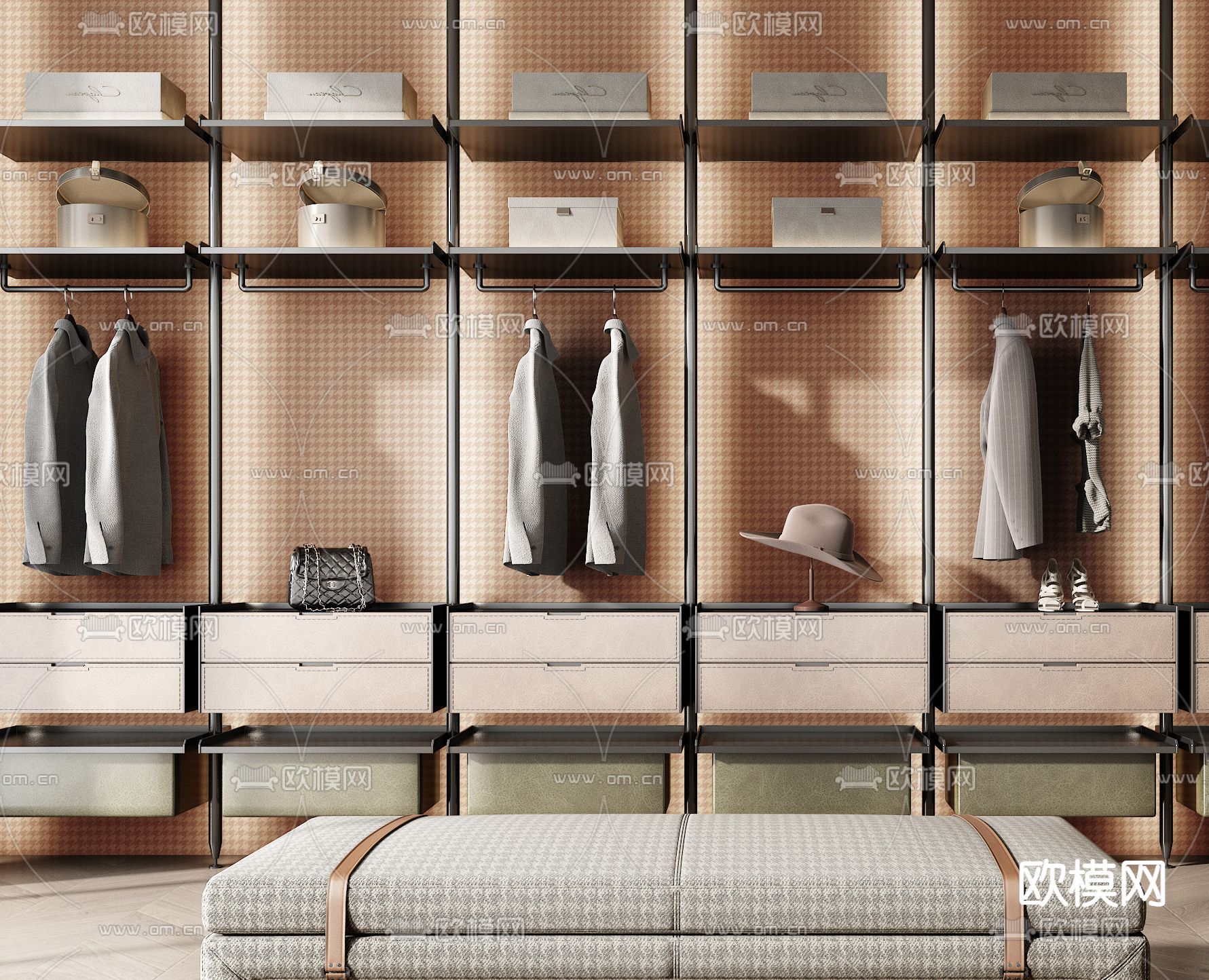 Minotti 米洛提 衣帽间su模型
