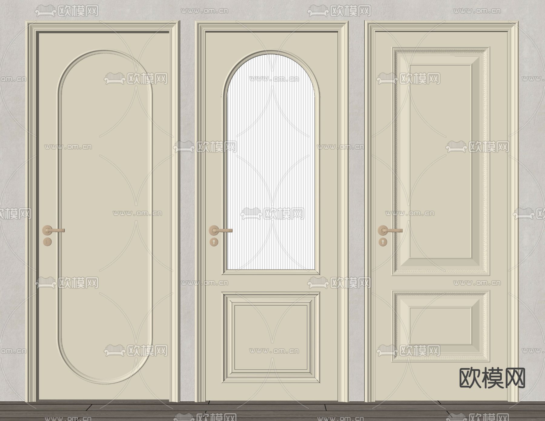 法式单开门 玻璃门 厨卫门su模型