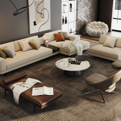  Minotti 米洛提 组合沙发su模型 