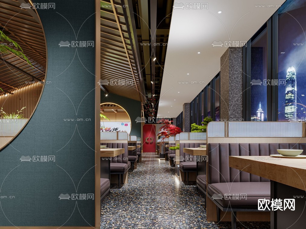 新中式铁锅炖中餐厅3d模型下载_ID12285738_3dmax免费模型-欧模网