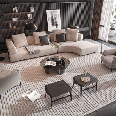  Minotti 米洛提 沙发茶几组合su模型 