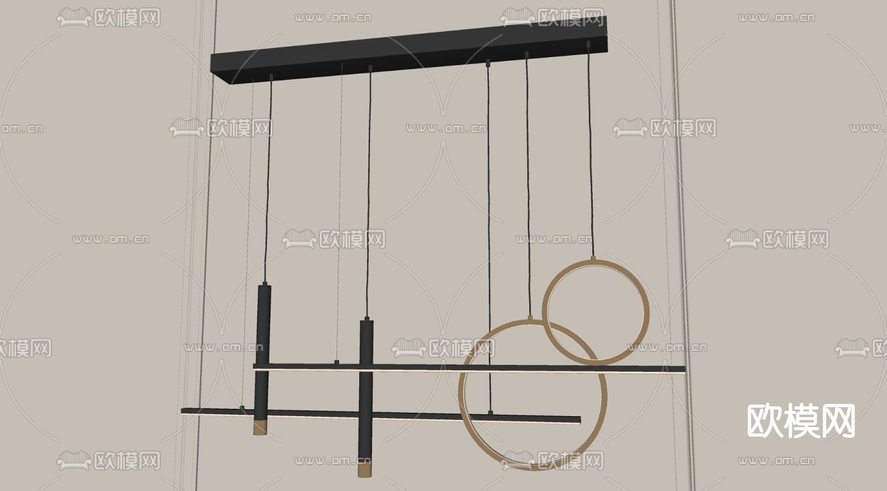 现代吊灯su模型