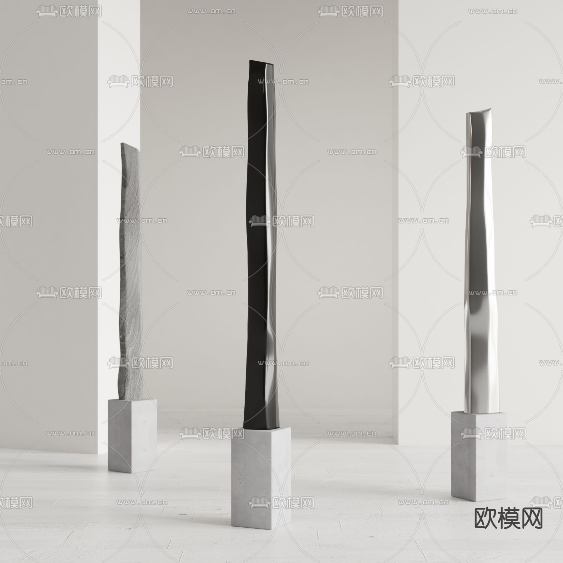 现代雕塑摆件 金属雕塑su模型