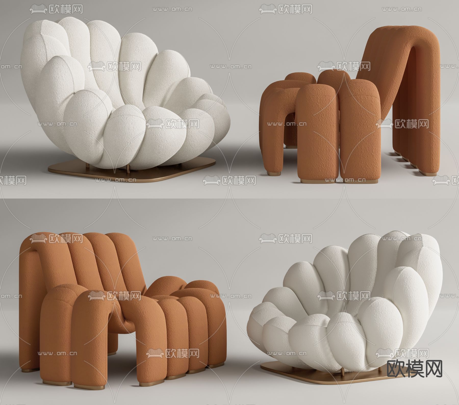 现代休闲沙发su模型